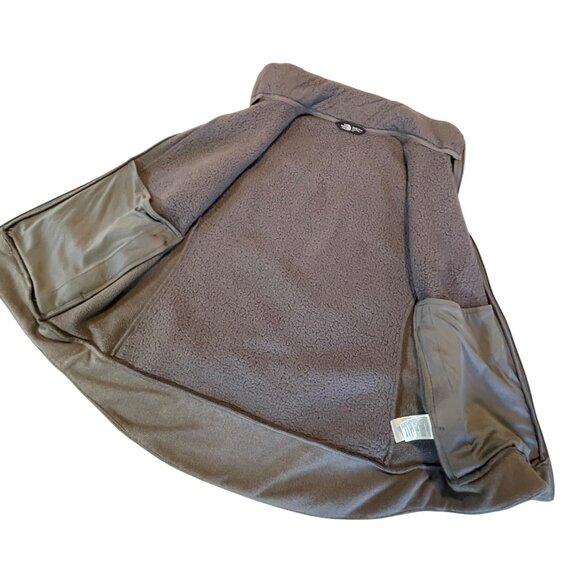 The North Face Gray Sherpa Fleece Zip-Up Vest Womens Large Highly Piling Purple - Picture 7 of 11